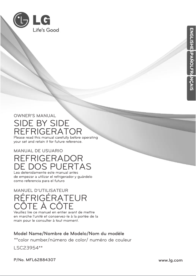 Page 1 de la notice Manuel utilisateur LG LSC23954SW