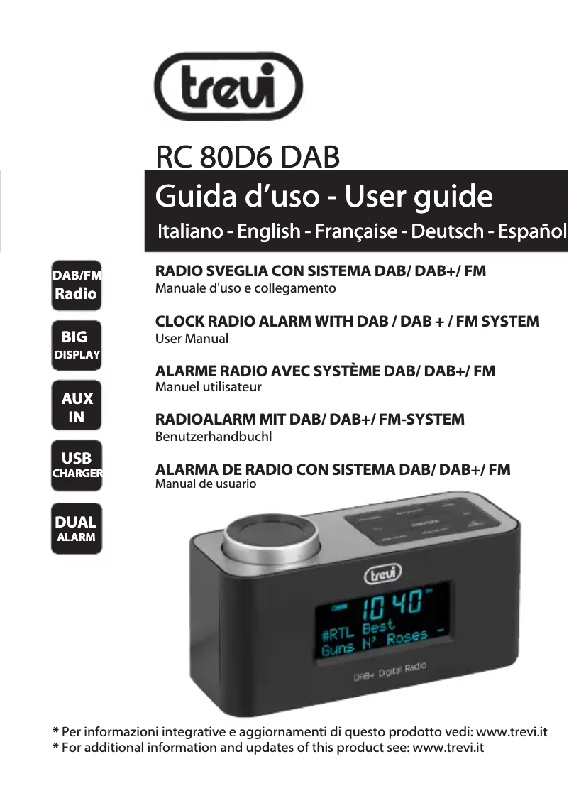 Image de la première page du manuel de l'appareil RC 80D6 DAB