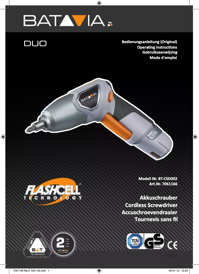 Page 1 de la notice Manuel utilisateur Batavia BT-CSD002