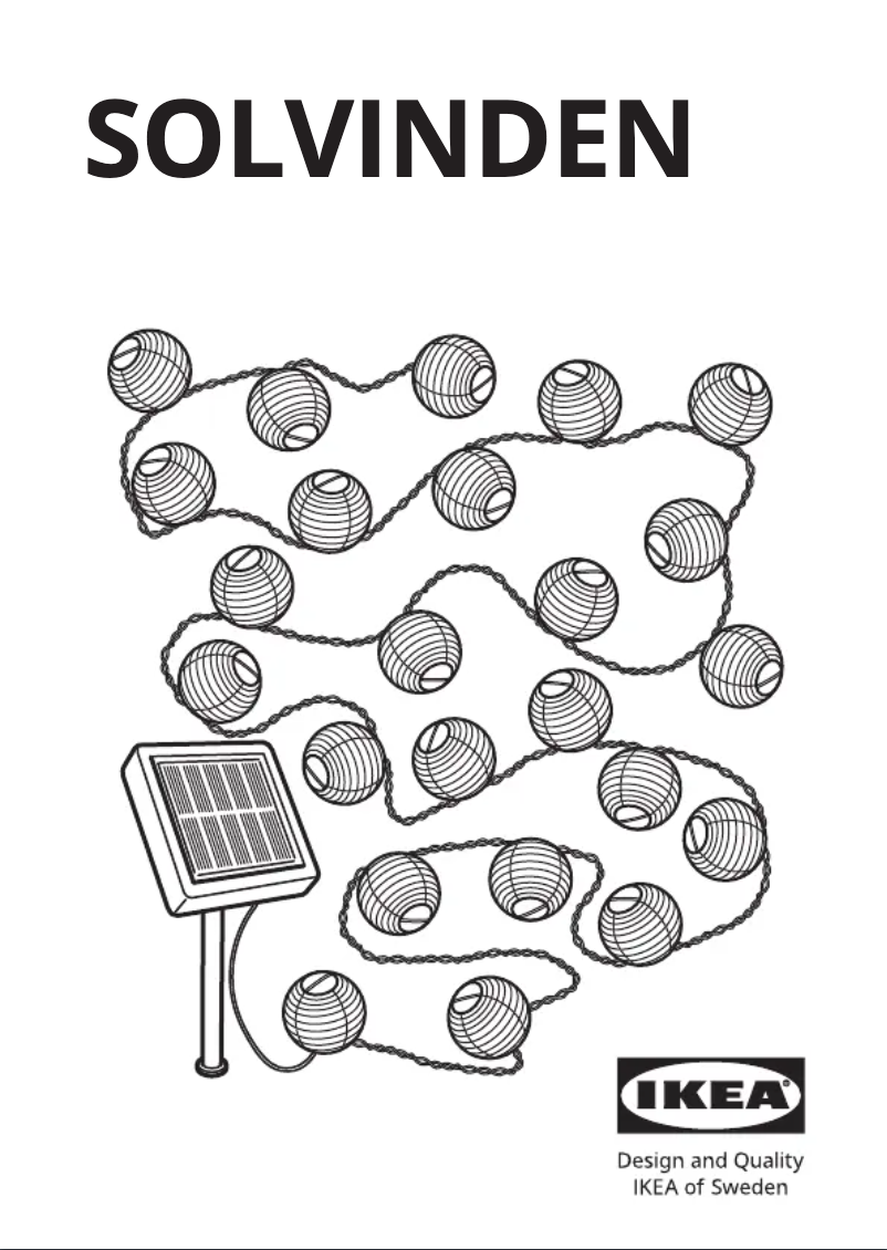 Page 1 de la notice Manuel utilisateur Ikea SOLVINDEN 605.719.16
