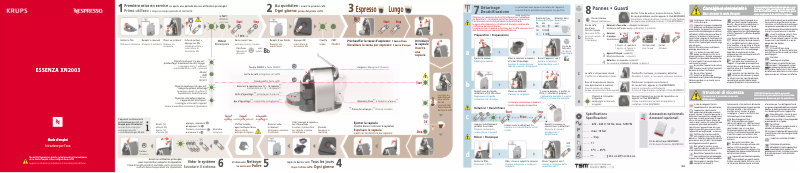 Page 1 de la notice Manuel utilisateur Krups Nespresso Essenza XN2003