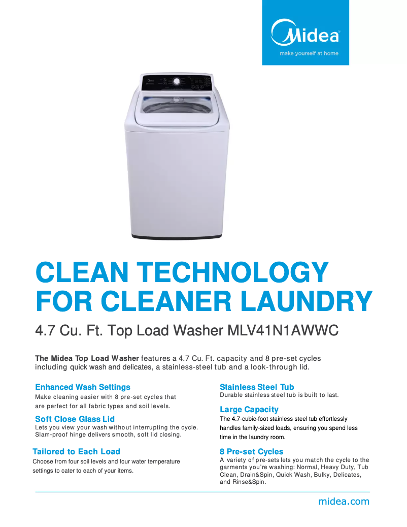 Image de la première page du manuel de l'appareil MLV41N1AWWC