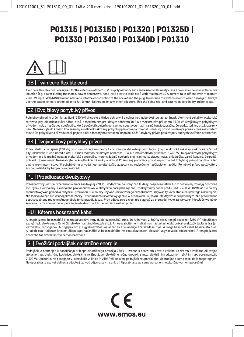 Image de la première page du manuel de l'appareil P01310