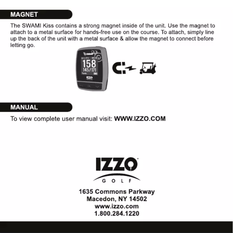 Page 1 de la notice Manuel utilisateur Izzo Golf Swami Kiss