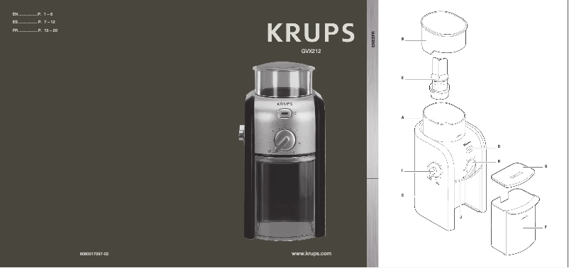 Page n°1 - Manuel utilisateur Krups GVX1