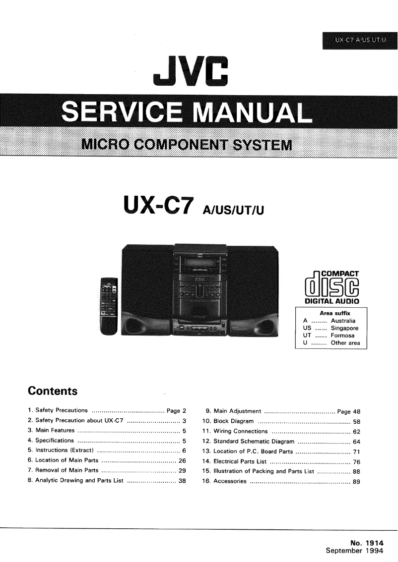 Image de la première page du manuel de l'appareil UX-C7