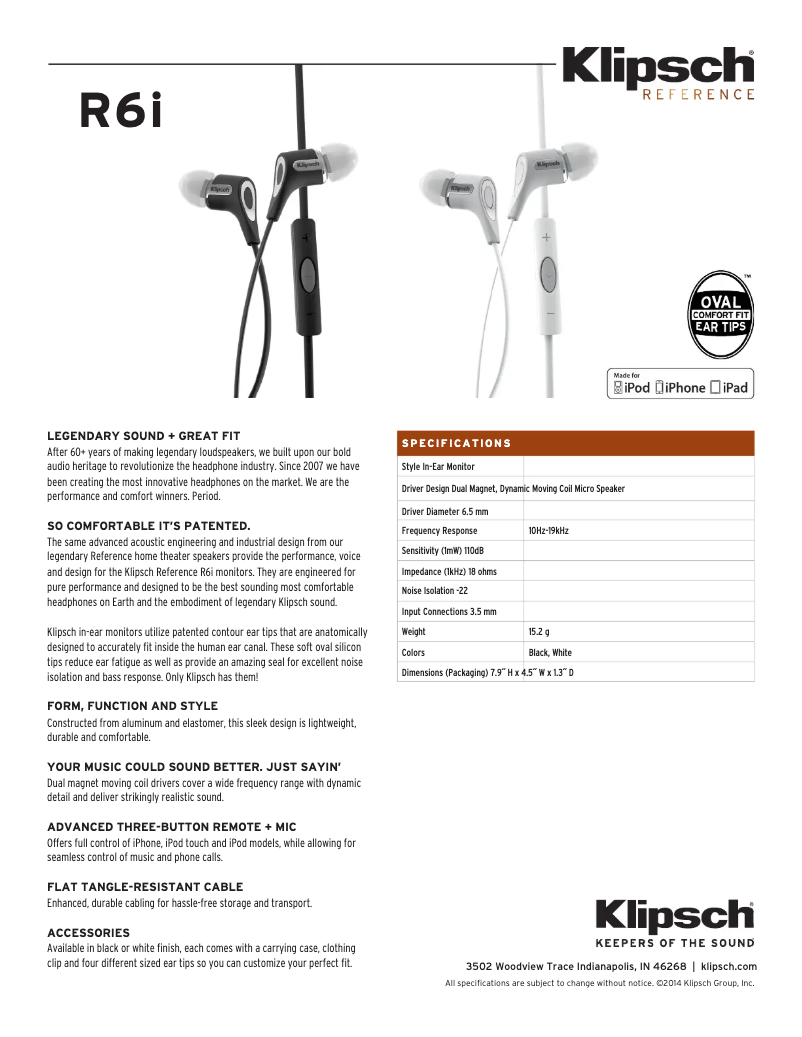 Image de la première page du manuel de l'appareil R6i