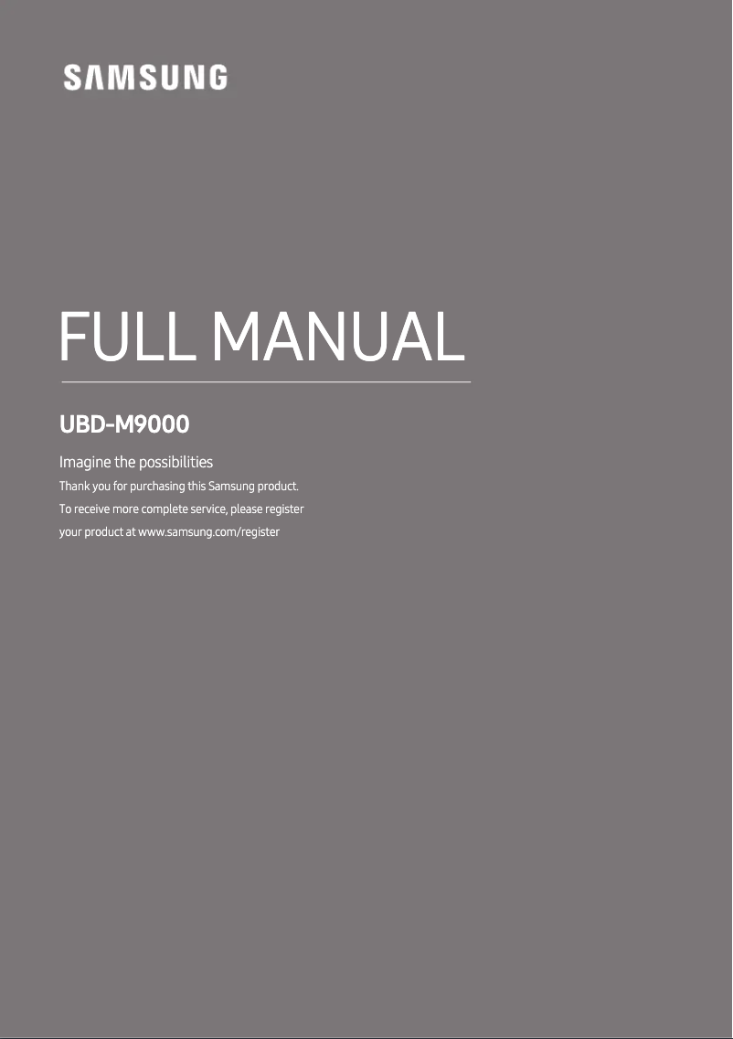 Page 1 de la notice Manuel utilisateur Samsung UBD-M9000