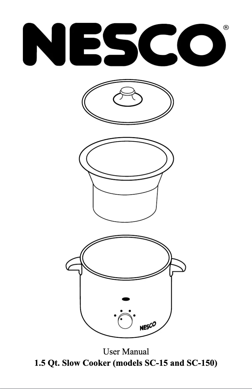 Page 1 de la notice Manuel utilisateur Nesco SC-150R