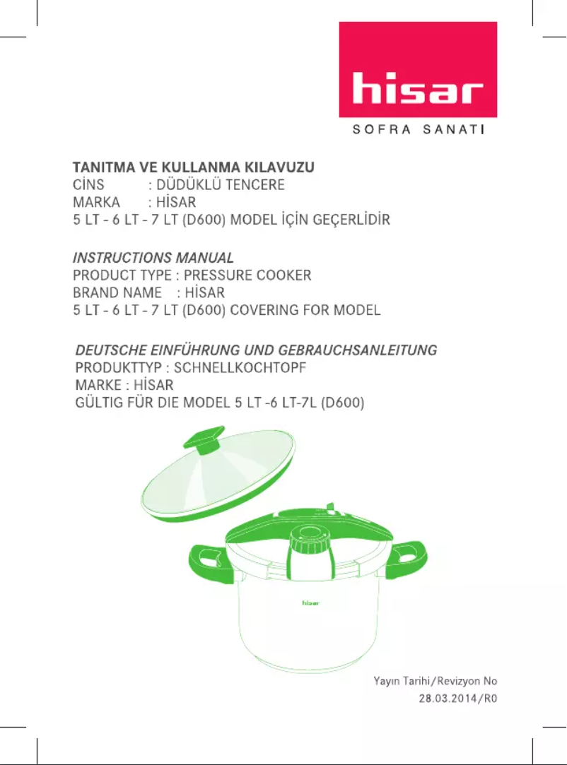 Page 1 de la notice Manuel utilisateur Hisar D600