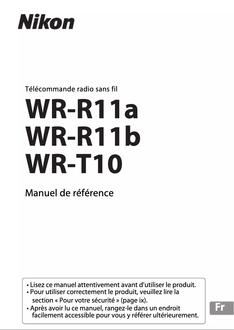 Page 1 de la notice Manuel utilisateur Nikon WR-R11a