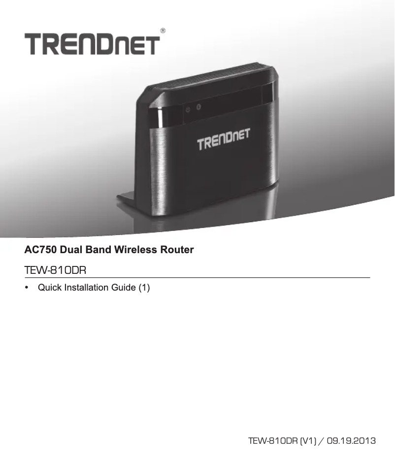 Page n°1 - Manuel utilisateur TRENDnet AC750