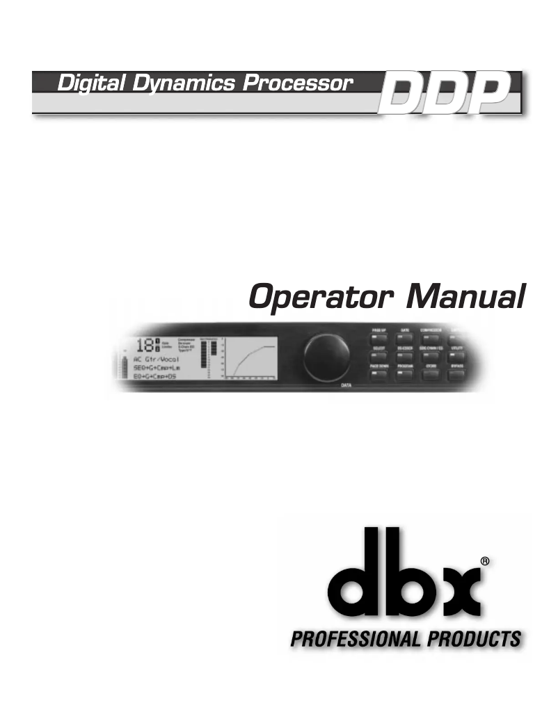 Image de la première page du manuel de l'appareil DDP