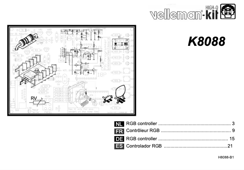 Page n°1 - Manuel utilisateur Velleman K8088