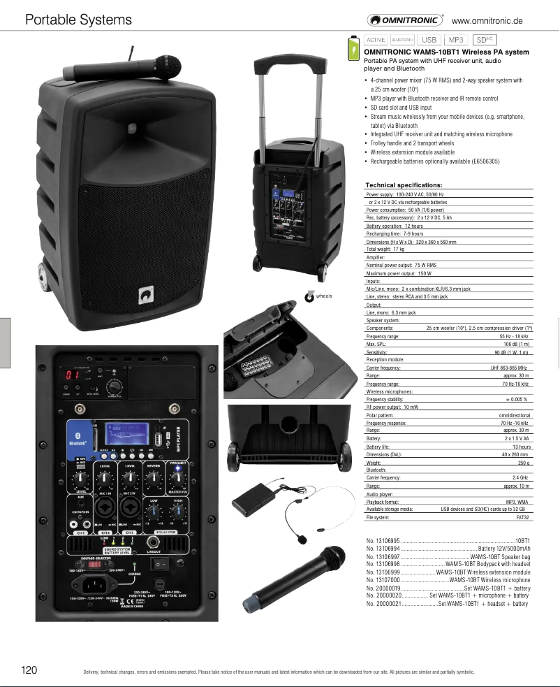 Page n°1 - Catalogue Omnitronic WAMS-10BT