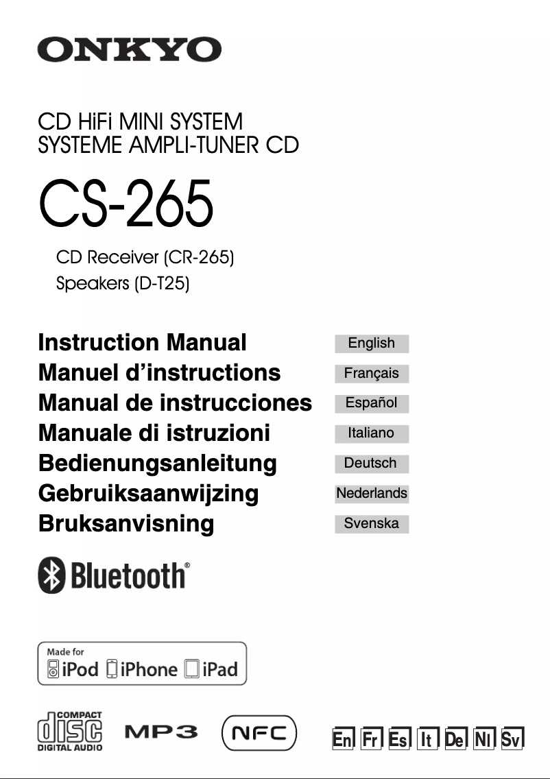Page 1 de la notice Manuel utilisateur Onkyo CS-265