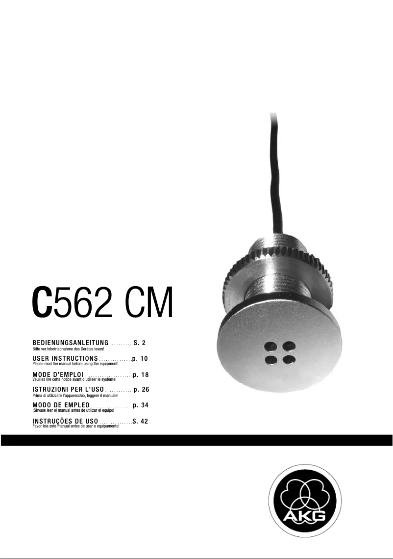 Image de la première page du manuel de l'appareil C562 CM