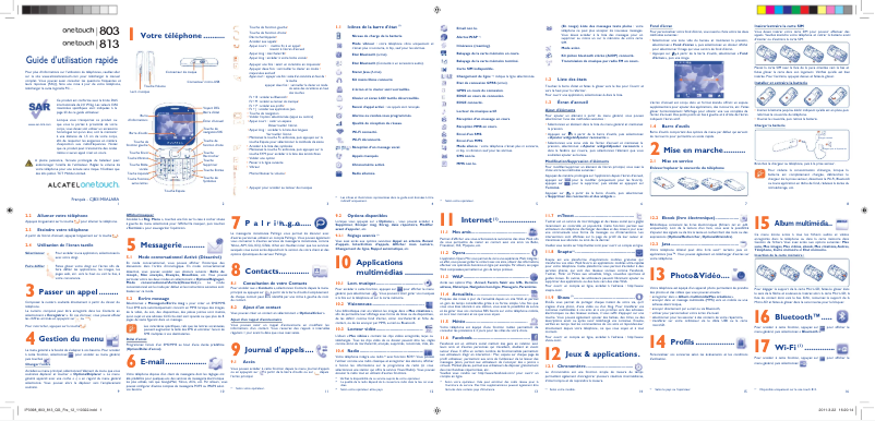 Page n°1 - Manuel utilisateur Alcatel One Touch 803
