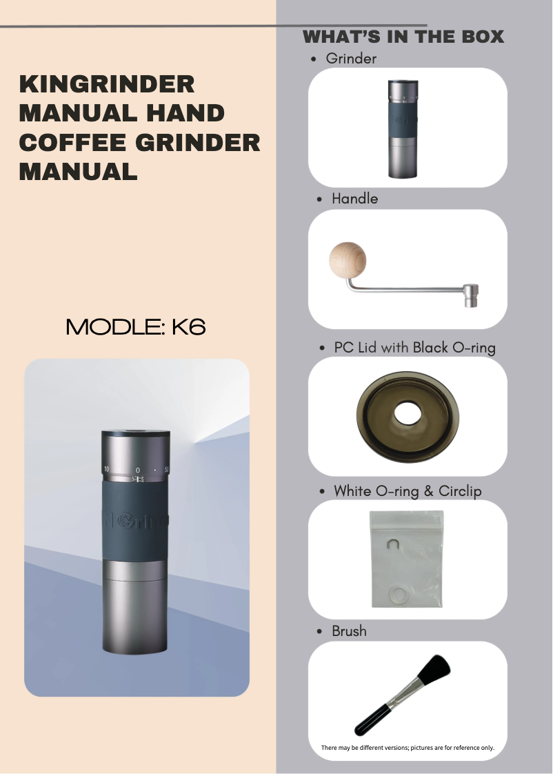 Page n°1 - Manuel utilisateur KINGrinder K6