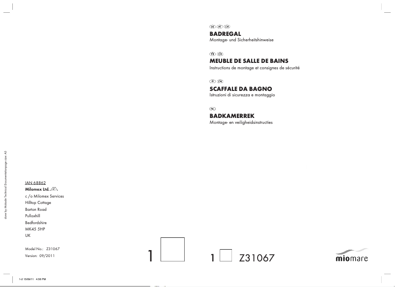 Page n°1 - Manuel utilisateur Miomare Z31067