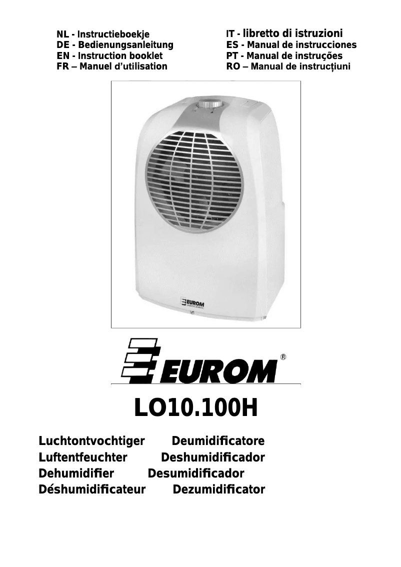 Imagen de la primera página del manual del dispositivo LO10.100H