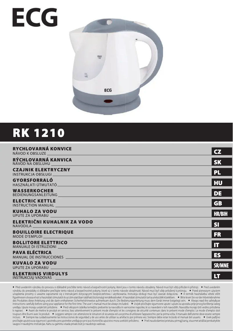 Page 1 de la notice Manuel utilisateur ECG RK 1210