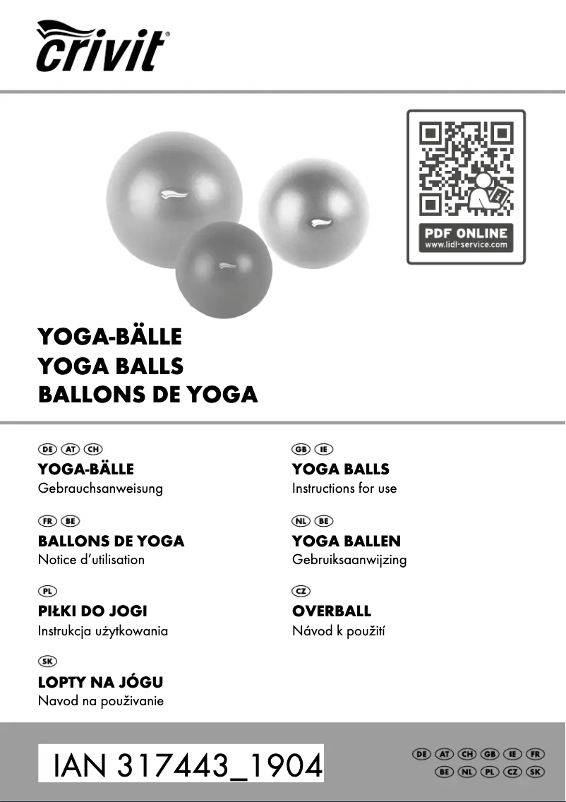 Page 1 de la notice Manuel utilisateur Crivit IAN 317443