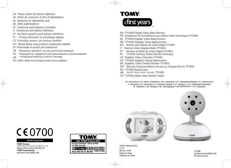 Página 1 del manual Manual de usuario Tomy TFV600