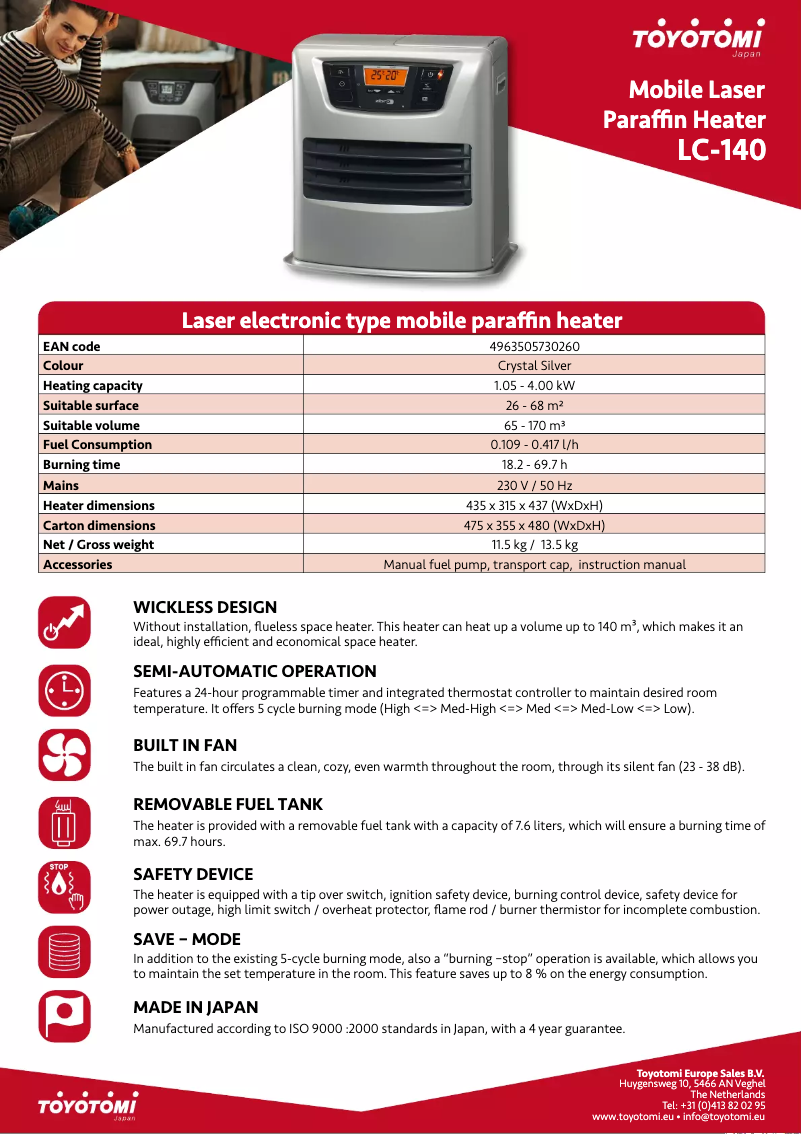 Page 1 de la notice Fiche technique Zibro LC 140