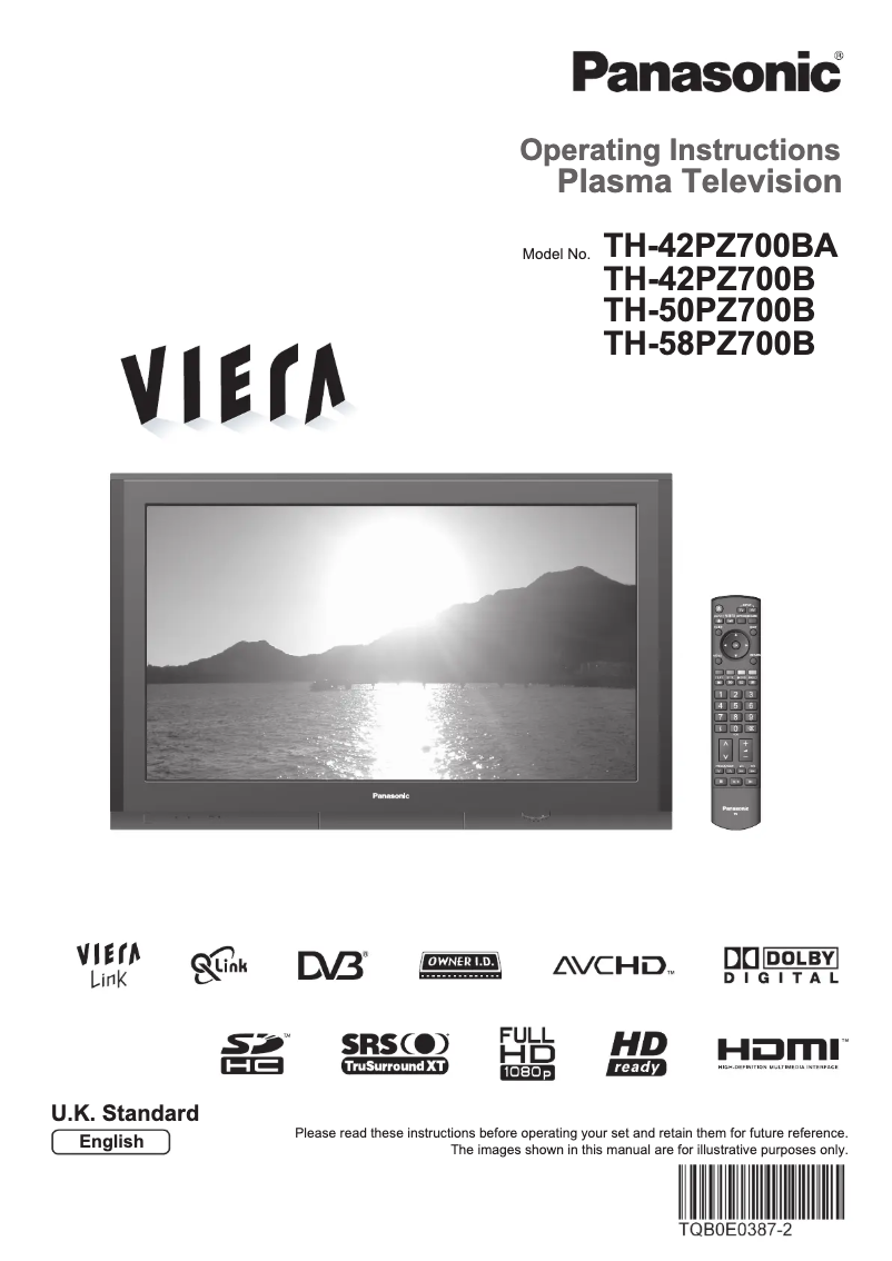 Page 1 de la notice Manuel utilisateur Panasonic TH-58PZ700B
