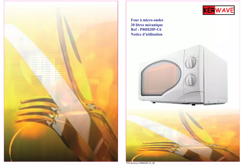 Page 1 de la notice Manuel utilisateur Kerwave P80H20P-C6