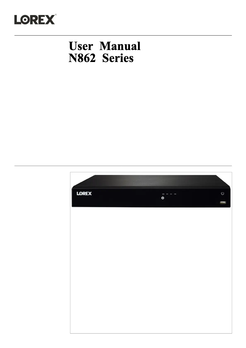 Page n°1 - Manuel utilisateur Lorex N86263T-88AB-E