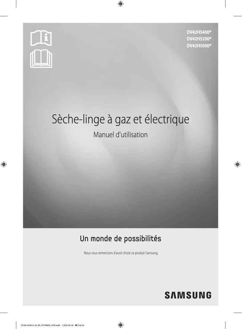 Imagen de la primera página del manual del dispositivo DV42H5000EW