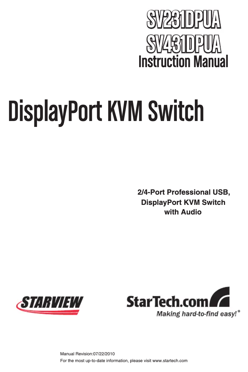 Page n°1 - Manuel utilisateur StarTech.com SYNX-2653250