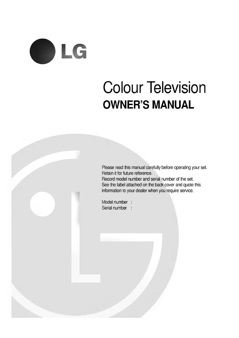 Page n°1 - Manuel utilisateur LG CE-29Q10ET