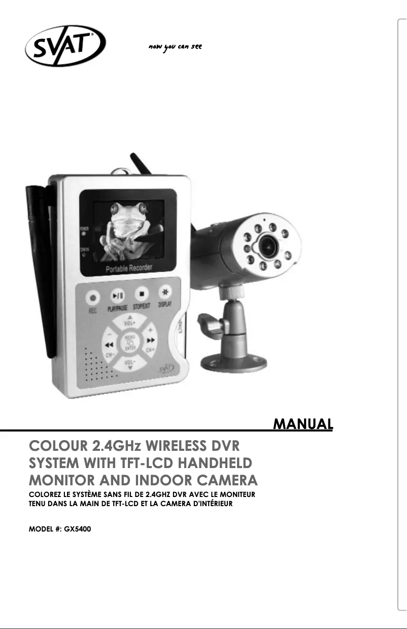 Page n°1 - Manuel utilisateur Svat GX540