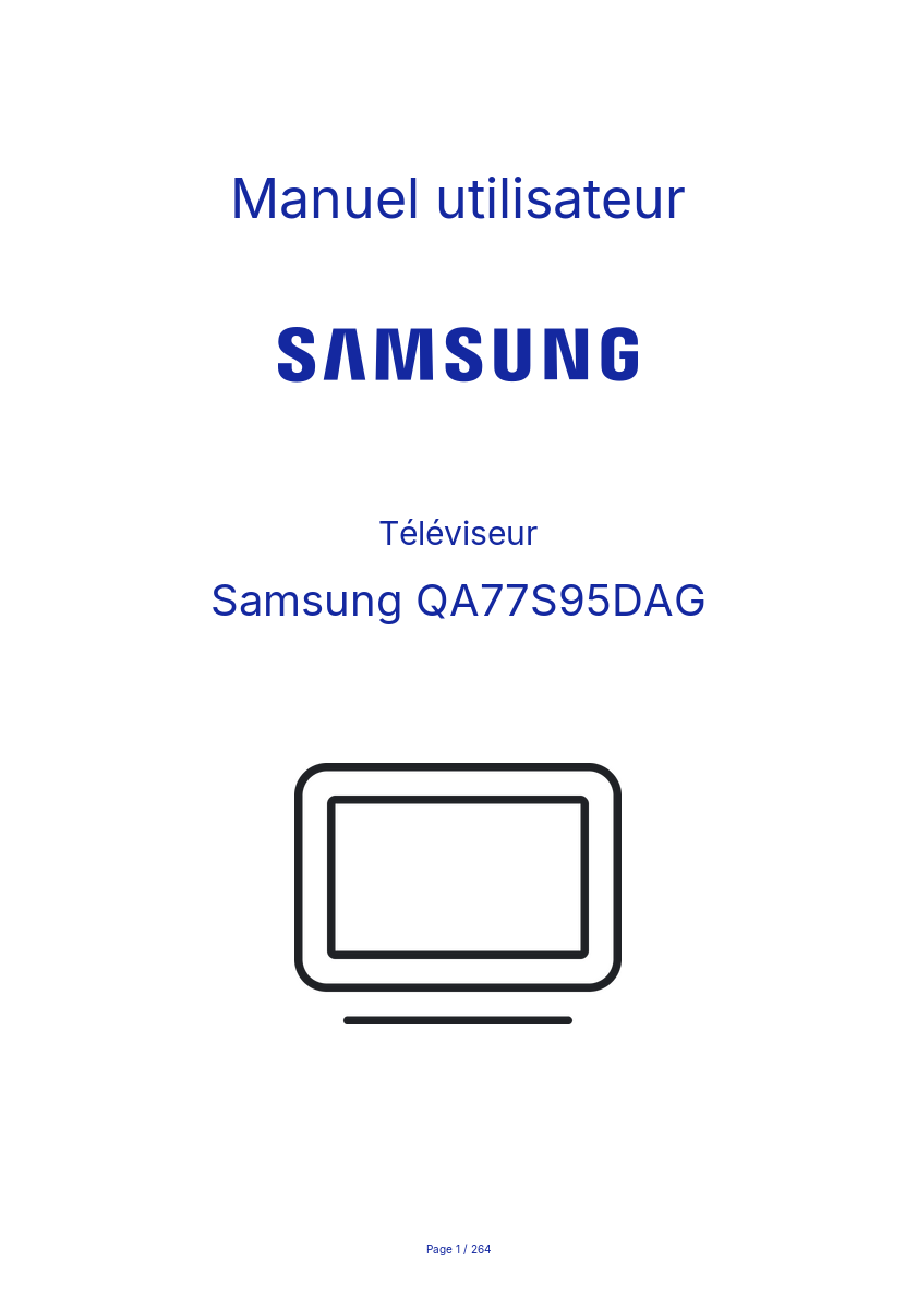 Page n°1 - Manuel utilisateur Samsung QA77S95DAG