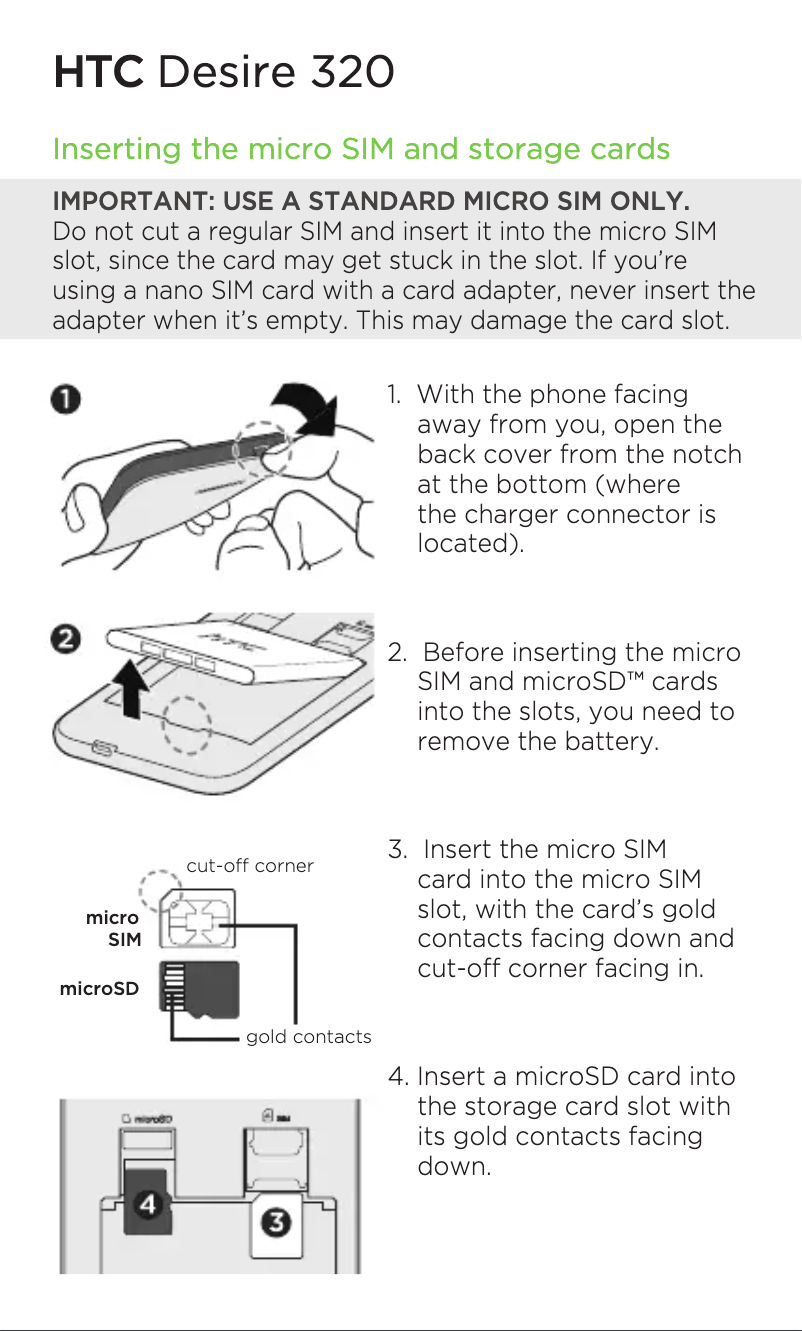 Page n°1 - Manuel utilisateur HTC Desire 320