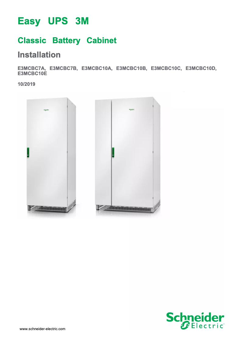 Page 1 de la notice Manuel utilisateur APC E3MOPT004