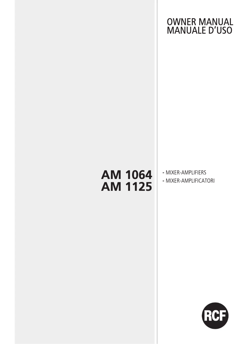 Image de la première page du manuel de l'appareil AM 1125