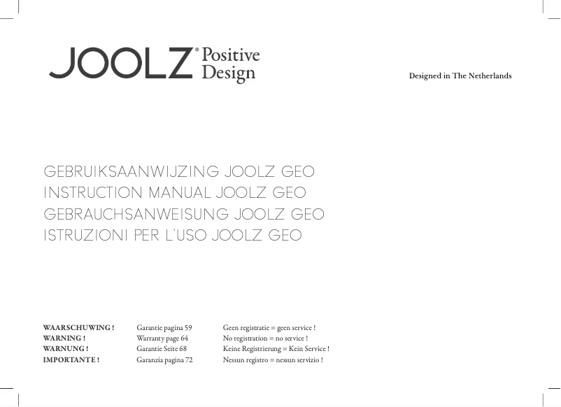 Page 1 de la notice Manuel utilisateur Joolz Geo