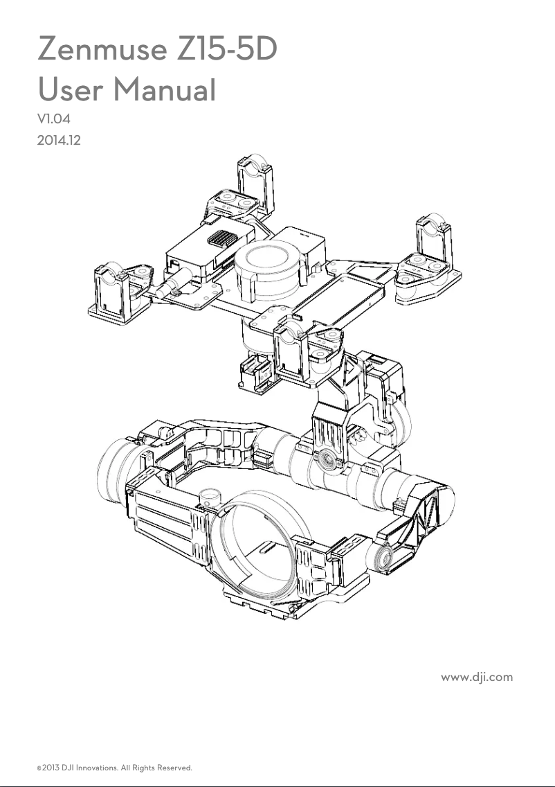 Page 1 of the manual User Manual DJI Zenmuse Z15-5D