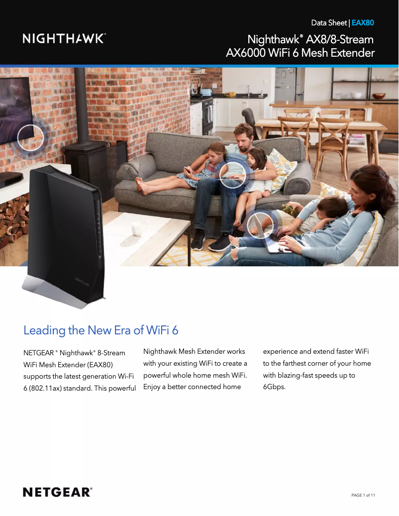 Page 1 de la notice Fiche technique Netgear EAX80