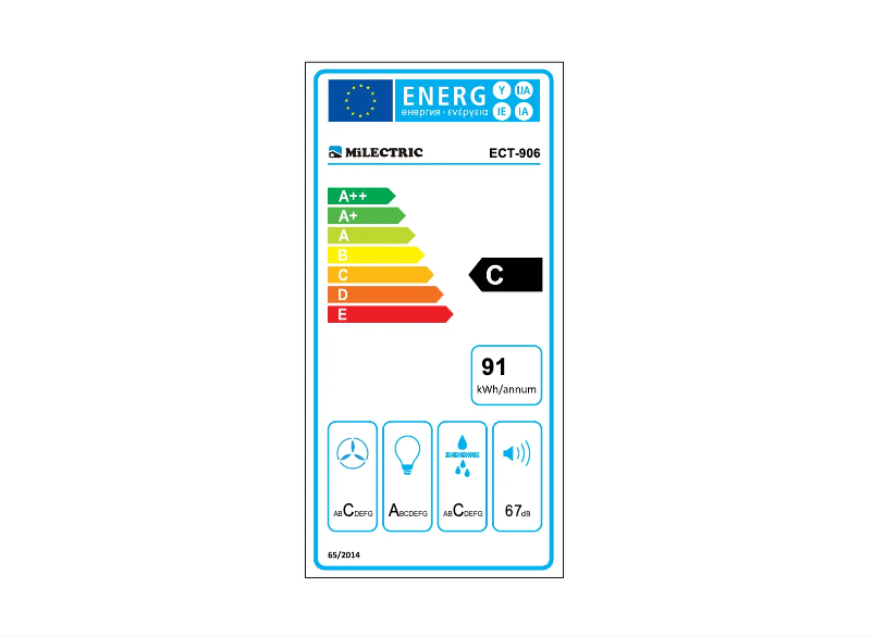 Page 1 de la notice Label énergétique Milectric ECT-906