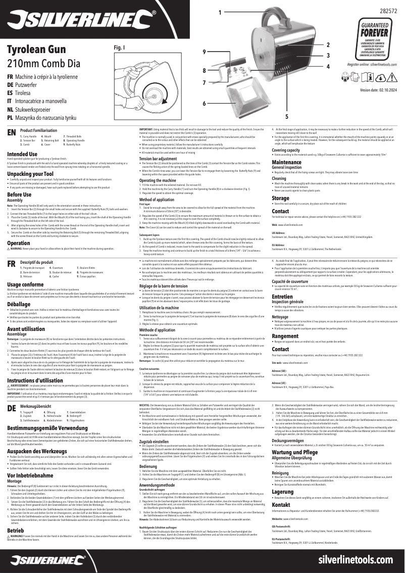 Page n°1 - Manuel utilisateur Silverline 282572