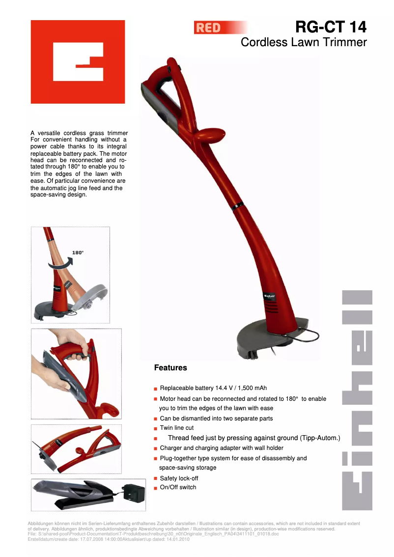 Image de la première page du manuel de l'appareil RG-CT 14