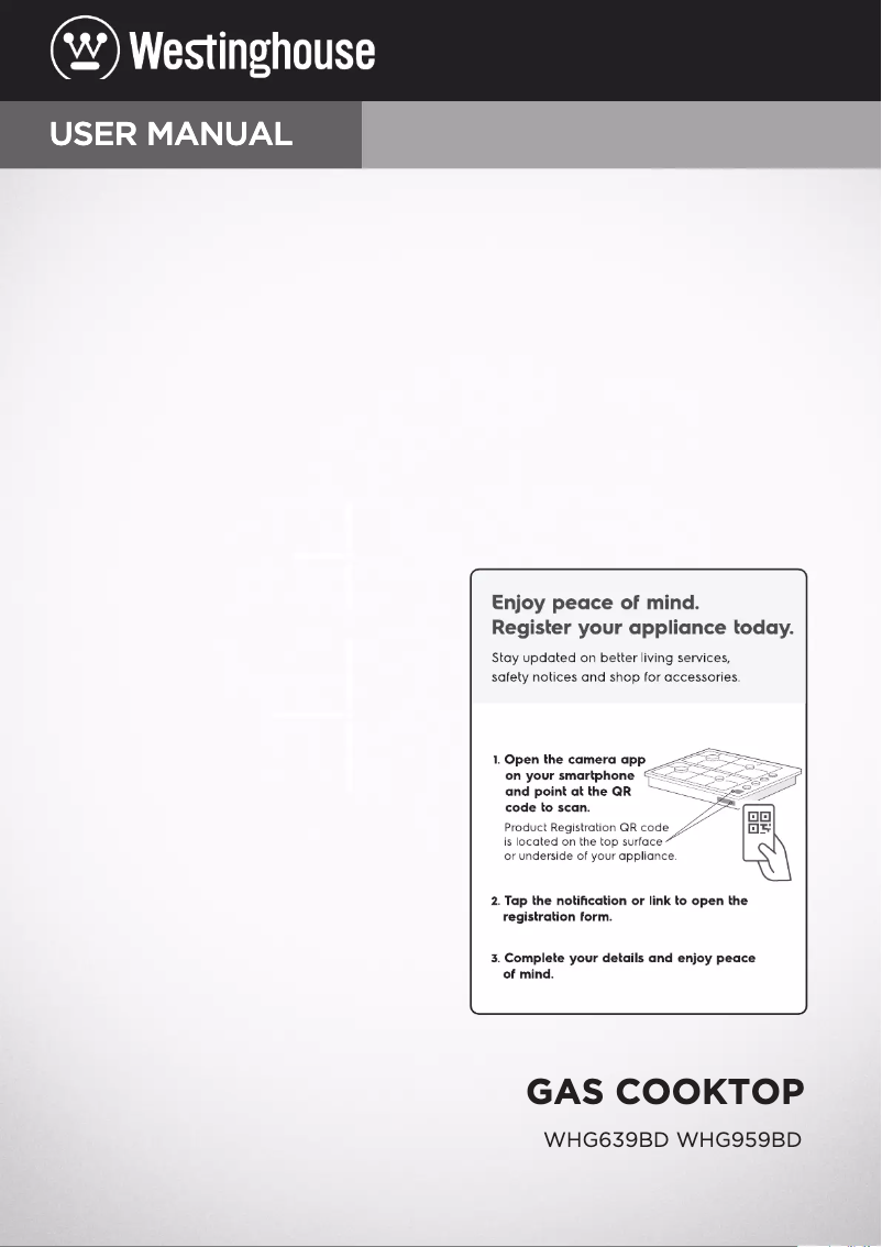 Page 1 de la notice Manuel utilisateur Westinghouse WHG959BD