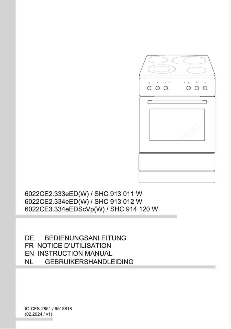 Página 1 del manual Manual de usuario Amica SHC 913 011 W