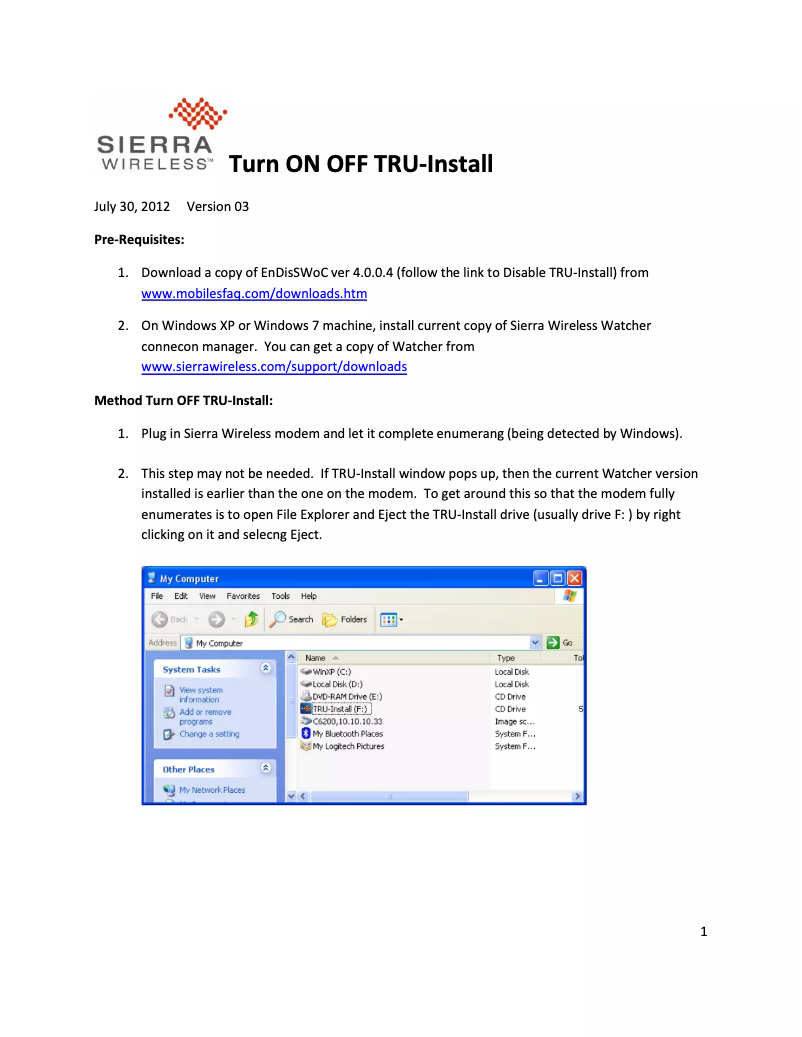 Page 1 de la notice Guide d'installation Netgear AirCard 320U