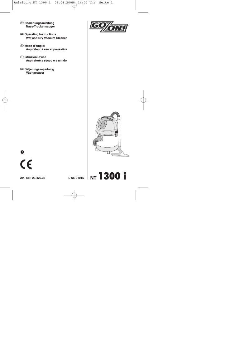 Image de la première page du manuel de l'appareil VM1220S